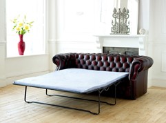 Chesterfield leather sofa bed