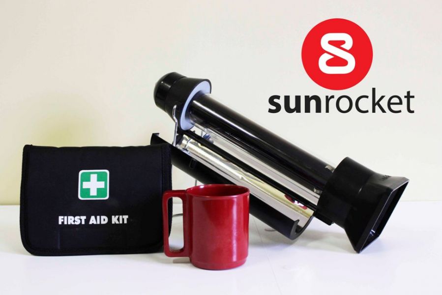 SunRocket Portable Solar Water Heater and Flask