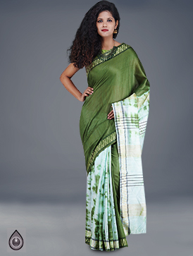 Online shopping for pure khadi soft linen shibori leheriya sarees
