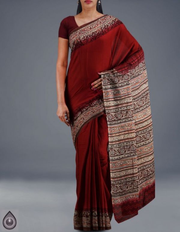 Online shopping for kalamkari soft cotton plain sarees by unnatisilks