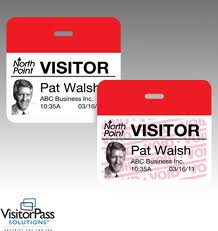 Adhesive visitor pass labels