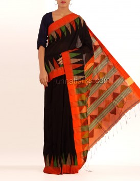 Online shopping for pashmina handloom cotton silk plain sarees by unnatisilks