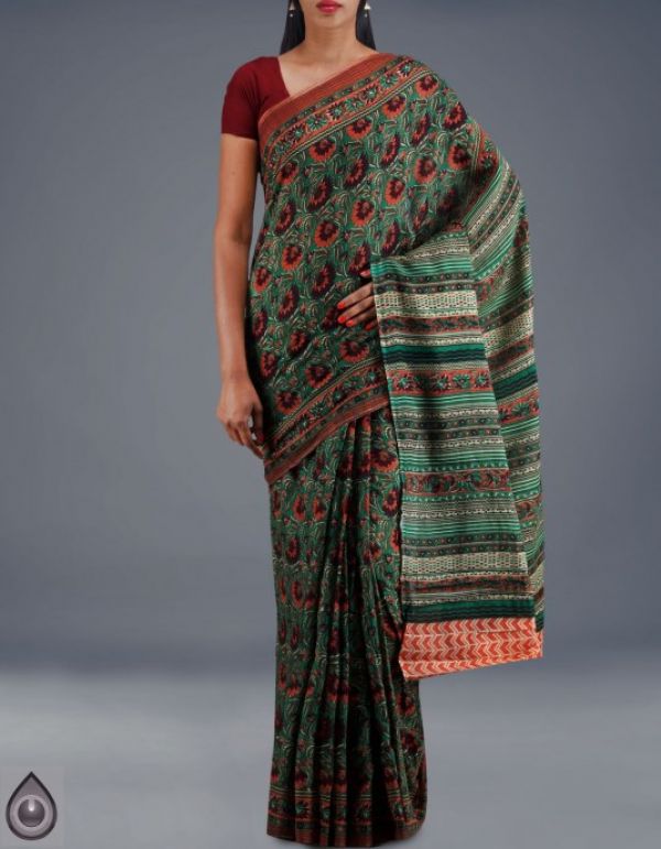 Online shopping for kalamkari soft cotton plain sarees by unnatisilks