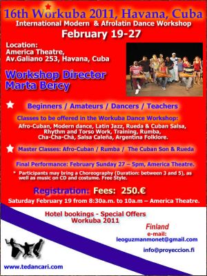 16th Workuba 2011, Havana, Cuba (International Modern & Afrolatin Dance Workshop)