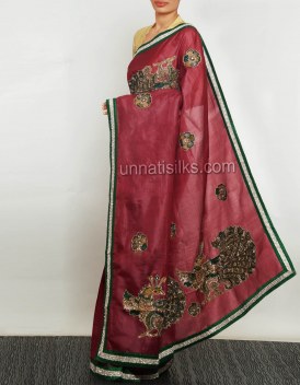 Online shopping for party elegant kundan work sarees by unnatisilks