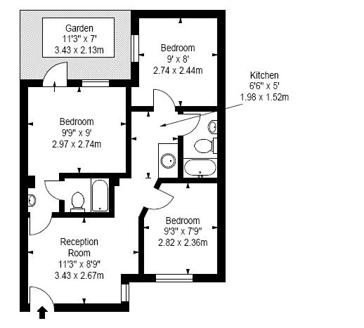 £450 / w - Great located 3 bed flat with outside space close to Westfield Shopping Centre 