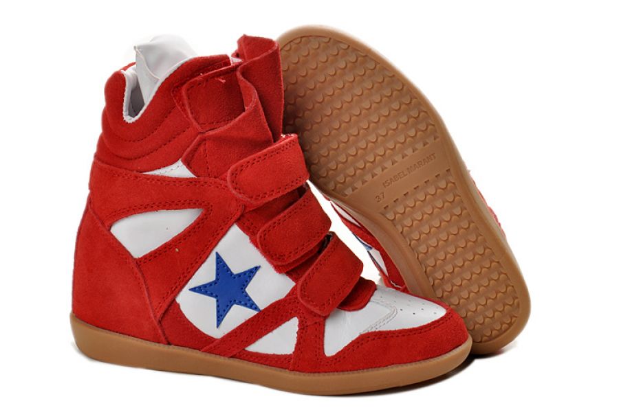 Outlet Isabel Marant Bayley Wedge Sneakers Red