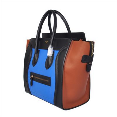 Celine Luggage Mini in Multicolor Pony Royal Blue handbag Wholesale;Free shipping;Paypal Payment.