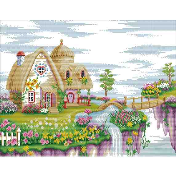 Landscape - 绣 2 shares 14CT print cross stitch -54 * 39cm
