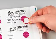 Adhesive visitor pass labels