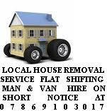 London Local Movers London MAN &amp; VAN Hire on Short notice Booking at 0786-910-3017 CHEAPEST REMO