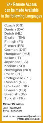 SAP Servers for Remote access