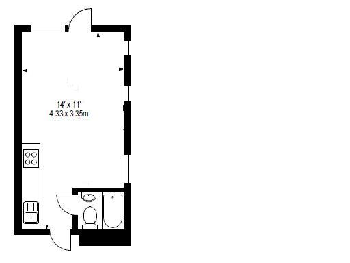 £225 / w - Spacious studio flat with shared patio close to Hammersmith station 
