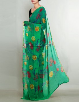 Online shopping for lovely printed saris by unnatisilks