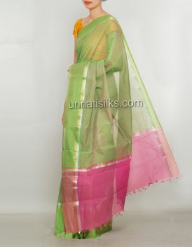 Online shopping for sankranthi special green color saris by unnatisilks