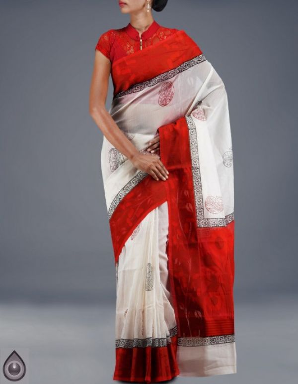 Online shopping for cream meghalaya jamdhani supernet sarees by unnatisilks