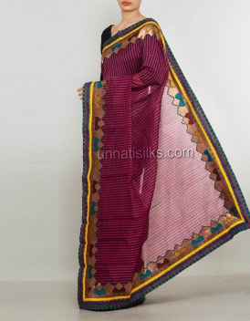 Online shopping for elegant meganta color saris by unnatisilks