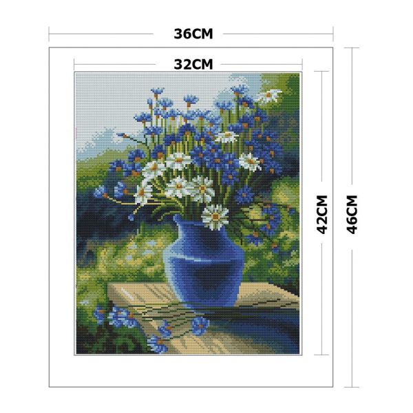 11ct Cross Stitch Flowers Printed Printed