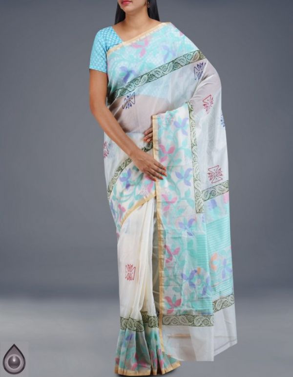 Online shopping for cream meghalaya jamdhani supernet sarees by unnatisilks