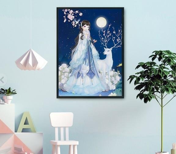 Beauty - 3 shares 11CT print cross stitch 60 * 80cm