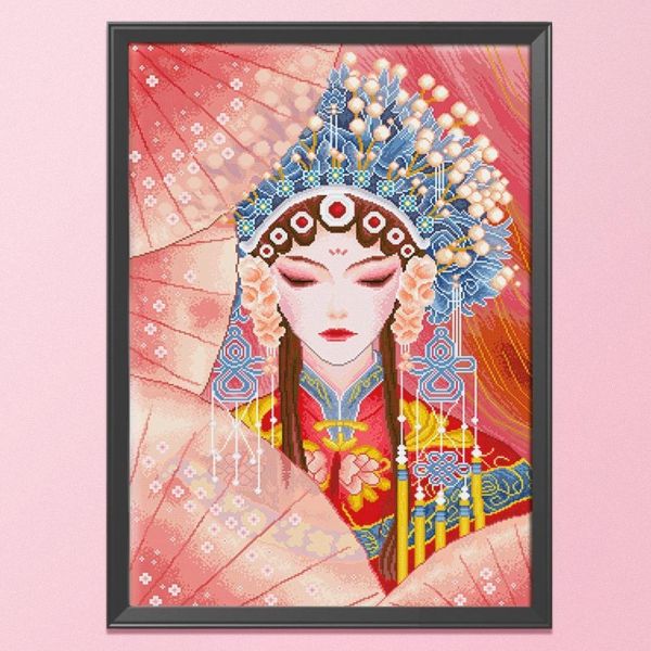 Peking Opera - 11CT Stamped Cross Stitch - 65*90cm