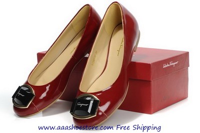 Salvatore Ferragamo The Fun Red Patent Leather Ballerina Flats Shoes Paypal Payment www.aaashoestore