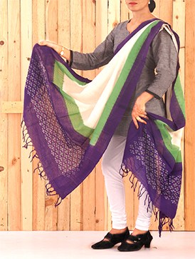 Online shopping for pochampally cotton chunni by unnatisilks