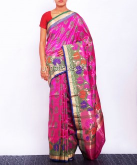 Online shopping for party pink pattu sarees by unnatisilks