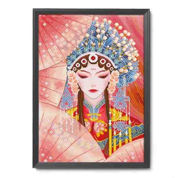 Peking Opera - 11CT Stamped Cross Stitch - 65*90cm