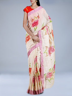 Online shopping for meghalaya organza brush painted sarees by unnatisilks