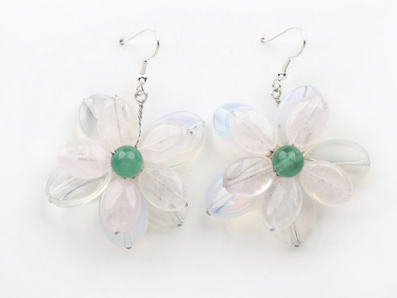 Elegant Style Rose Quartz Earrings  