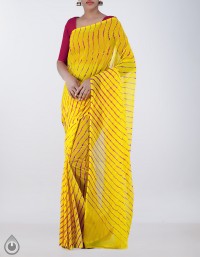 Online shopping for pure chiffon lehariya sarees collection by unnatisilks