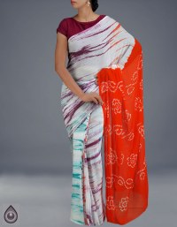 Online shopping for chiffon shibori sarees collection by unnatisilks