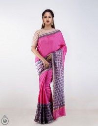 Online shopping for chanderi floral printed cotton silk sarees by unnatisilks