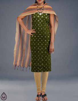 Online shopping for unstitched pure satin bandhani mangalagiri cotton salwar kameez by unnatisilks