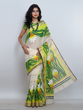Online shopping for casual kerala cotton saris by unnatisilks