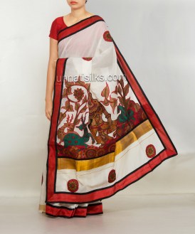 Online shopping for kerala kasavu cotton saris by unnatisilks