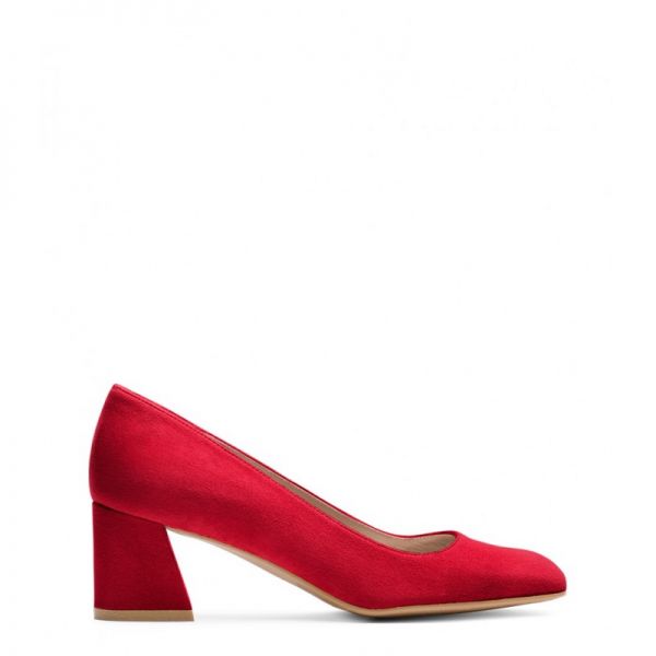 Stuart Weitzman The Marymid Pump Suede Red