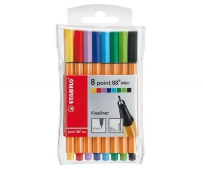 Stabilo Point 88 Mini Fineliner Wallet of 8 - Half Price Sale
