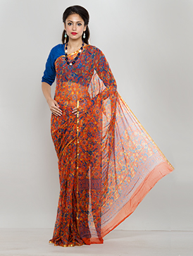 Online shopping for designer chiffon printed sarees by unnatisilks