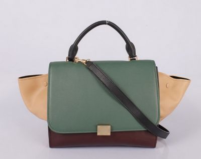 Wholesale Celine Trapeze in Multicolor Pony Royal Green Khaki Free shipping Paypal Payment www.leles