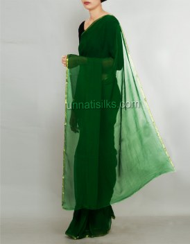Online shopping for sankranthi special green color saris by unnatisilks
