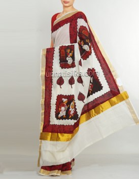 Online shopping for kerala kasavu cotton sarees by unnatisilks