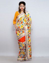 Online shopping for pure pashmina satin silk embroidery work sarees by unnatisilks