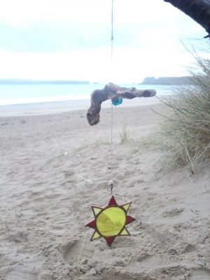 stained glass /driftwood art