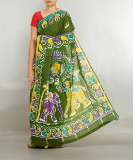 Online shopping for batik cotton sarees by unnatisilks