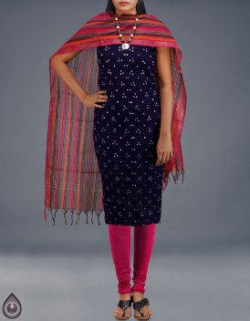 Online shopping for unstitched pure satin bandhani mangalagiri cotton salwar kameez by unnatisilks