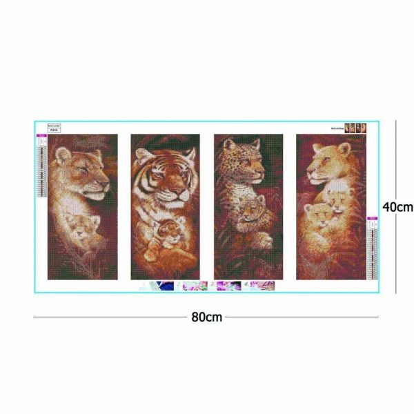 4pcs -5D picture size diamond paintinfs