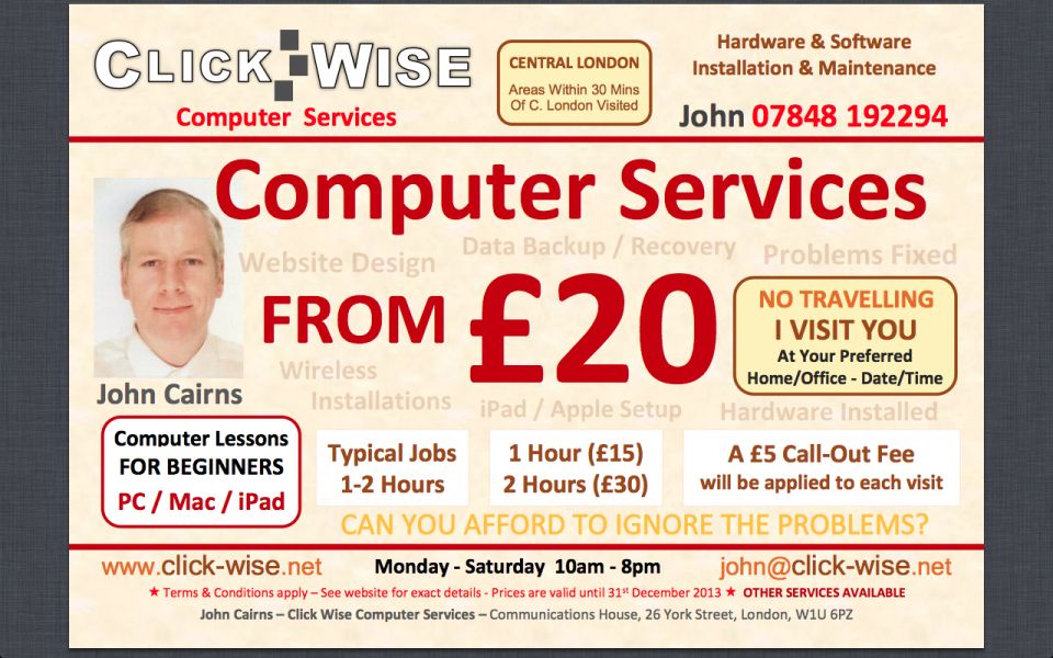 Affordable Windows (7 / 8) / OS X Computer Services From £20