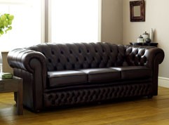 Chesterfield leather sofa bed